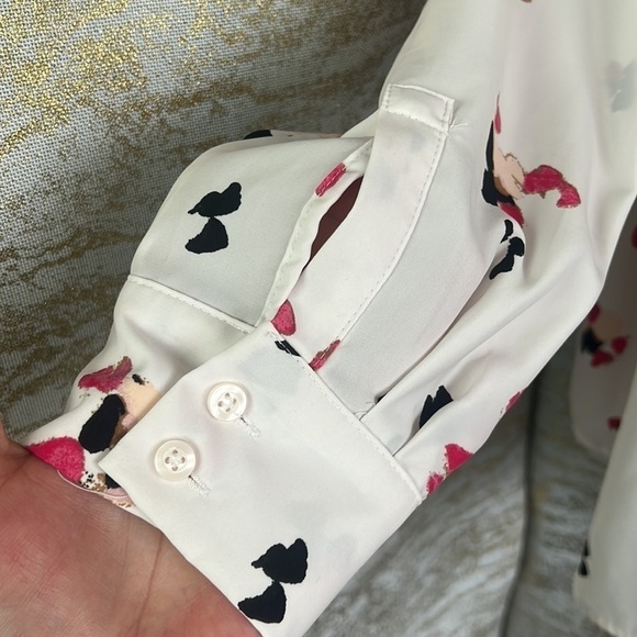 H&M Silky Soft Long Sleeve Collared Button Up Shirt Blouse Size 14 - Picture 8 of 16